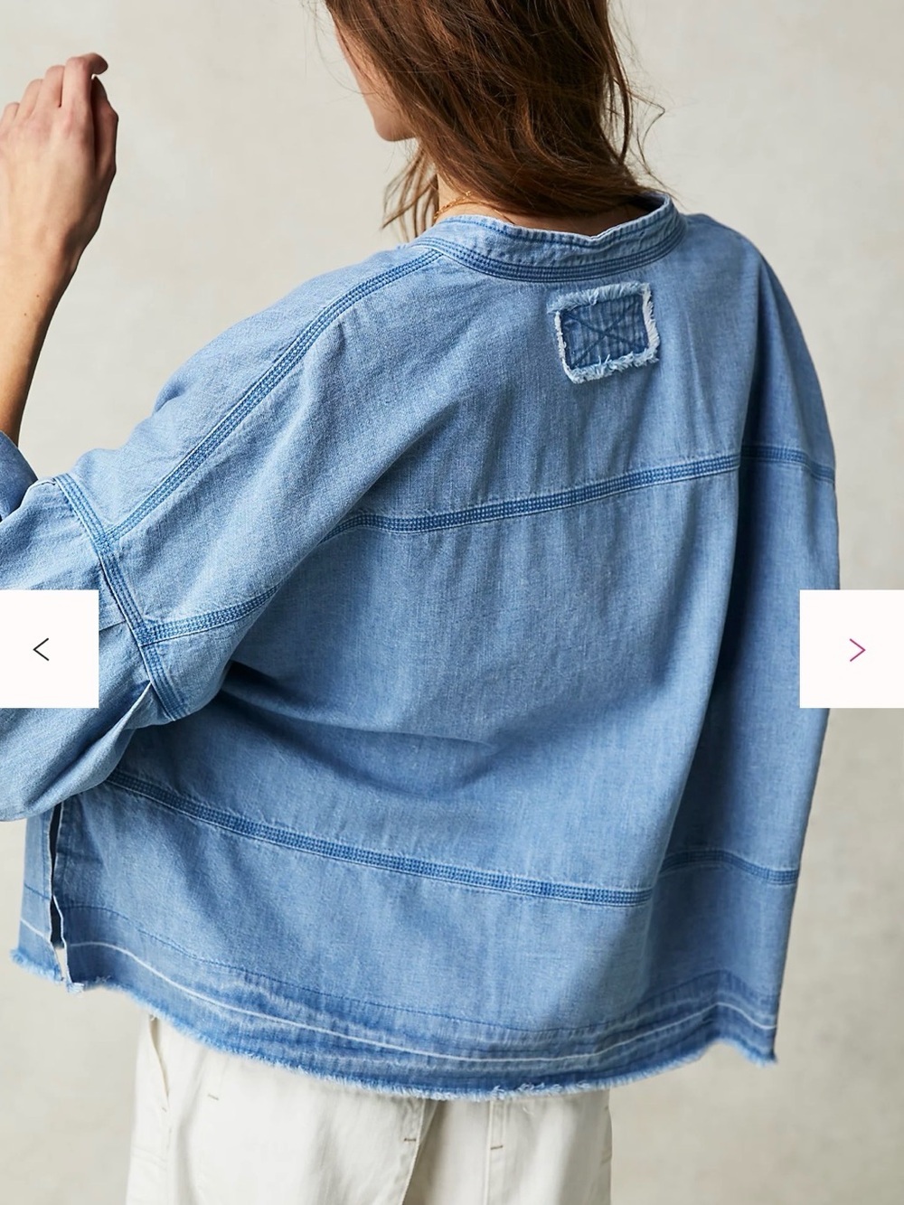 Free People Jude Denim Pullover Medium Color: Vintage Indigo NWT - Picture 3 of 7